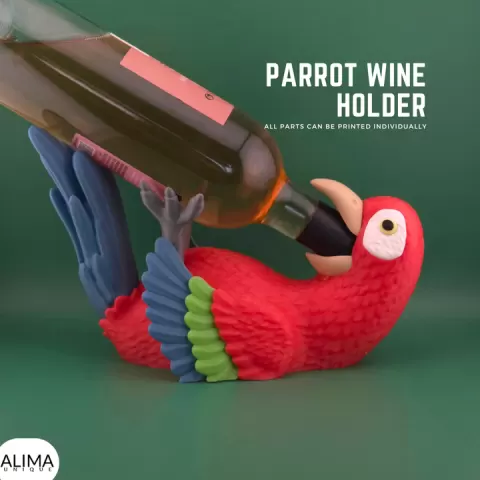 Parrot Wine Holder / Print in individual Parts / Home Decoration by ALIMA DESIGNS