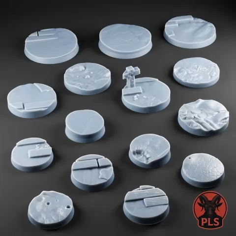 Trench Crusade Themed Bases – 25mm, 32mm, 40mm (Set of 15) by Print Legends Studio