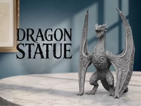 Ornate Filigree Dragon Statue | Decorative Dragon