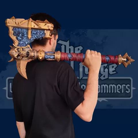 Whispers of Distortion, Chaos Battle Hammer, Full Scale Modular Cosplay Prop, Support Free 3D Print by MEniatures