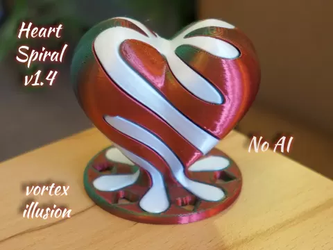 Valentine Heart Spiral vortex illusion fidget - now v1.4