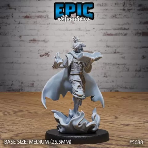 Dragonfire Sorcerer Book / Female Magician / Medieval Wizard / Classic Witch / Hag Character / Necromancer Encounter by Epic-Miniatures