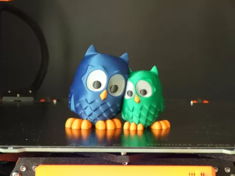 Cuddling Owls (multi-material)