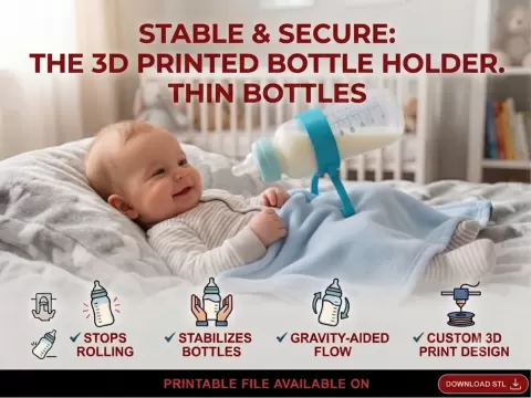 No-Roll THIN Baby Bottle Holder for Blanket
