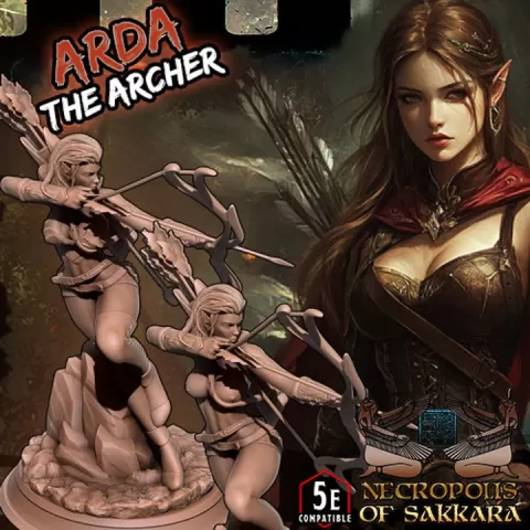 Arda the Archer (commercial license) - Fantasy Collectors Miniature SFW & NSFW by Pharaoh's Workshop