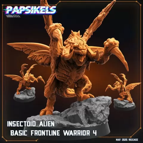 INSECTOID ALIEN BASIC FRONTLINE WARRIOR by PAPSIKELS MINIATURES
