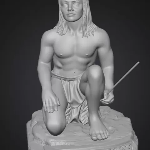 Caboclo Tira-Teima – Escultura espiritual tribal (STL para impresión 3D)