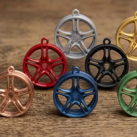 Porsche Wheel Keychain