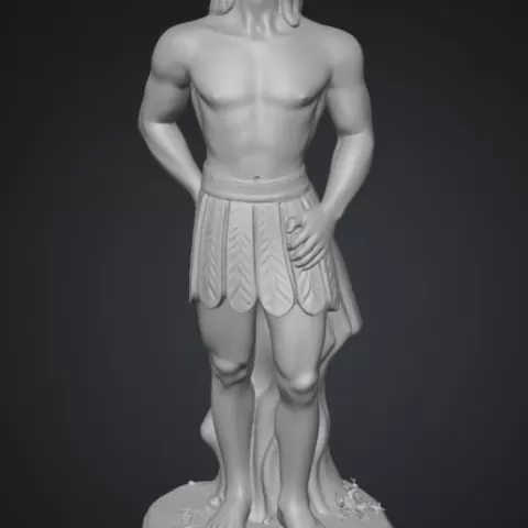 Caboclo Tibiriçá – Escultura espiritual tribal (STL para impresión 3D)