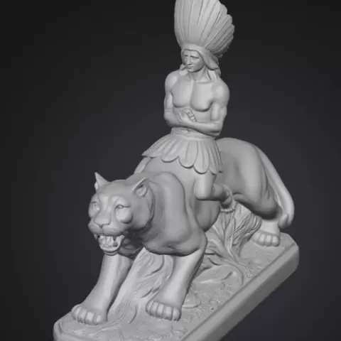 Caboclo Rei das Matas – Escultura espiritual tribal (STL para impresión 3D)