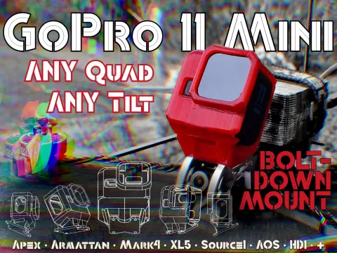 GoPro 11 Mini Drone Mount: Any Drone, Any Tilt, Any ND