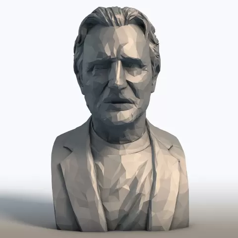 Liam Neeson Low Poly Bust