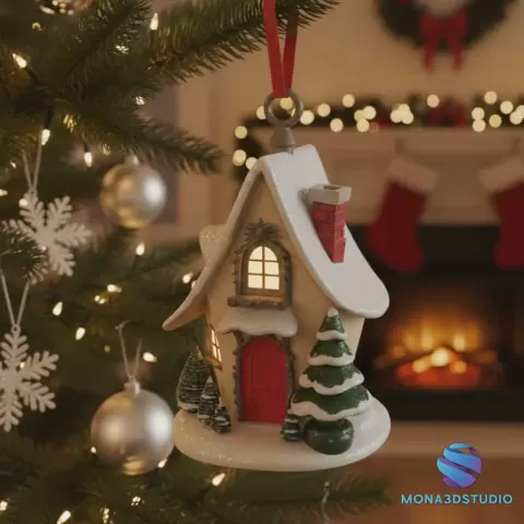 Magic Christmas Cottage Ornament
