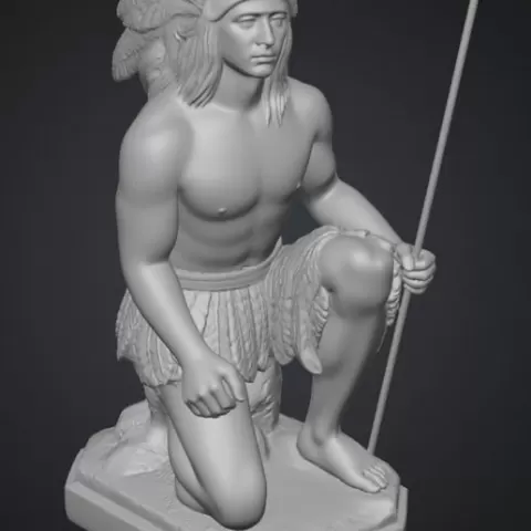 Caboclo Pena Preta – Escultura espiritual tribal (STL para impresión 3D)