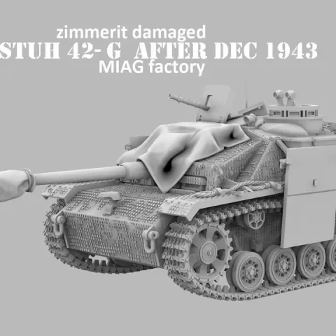 Stug III / Stuh 42 G after dec-1943 MIAG factory, damaged zimmerit by Counlane Models