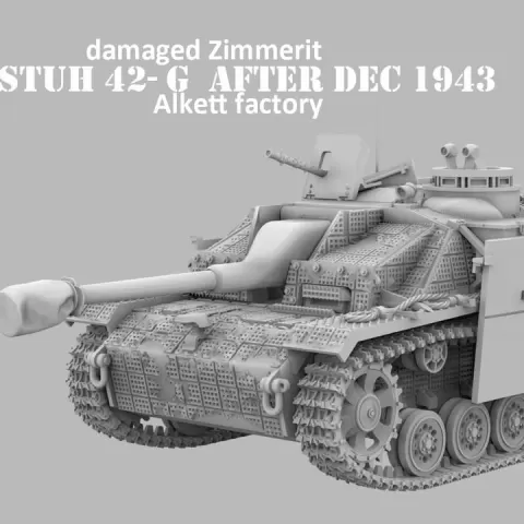 Stug III / Stuh 42 G after dec-1943 ALKETT factory, damaged zimmerit by Counlane Models