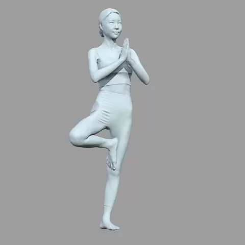 1:64 Scale Yoga Girl – Standing Balance Figure for Wellness Dioramas