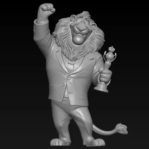 Mayor Lionheart 3D STL File - Zootopia Inspired Lion Figurine - Cartoon Character Miniature Sculpture for FDM Printing - Lion Mayor Statue STL - Digital Download