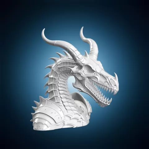 Horned Dragon Skull 3D Print Model