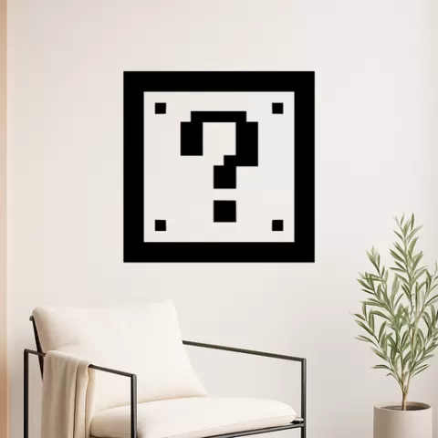 Mario Question Mark Block Wall Art Framed