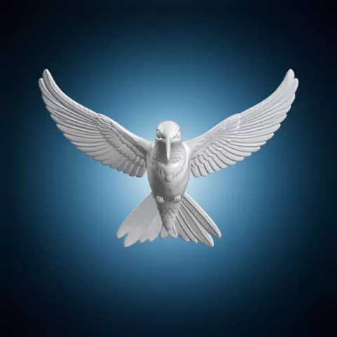 Hummingbird in Flight 3D Print Model