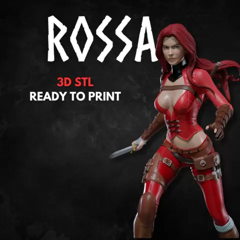 Rossa - The Bloody Rogue - Pre-supported STL - 170mm & 32mm (SFW & NSFW) by The Figurine Emporium