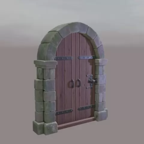Puerta de madera antigua - complemento para maquetas