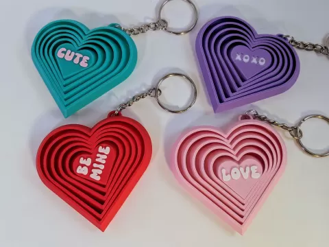 Conversation Heart Fidget Keychain