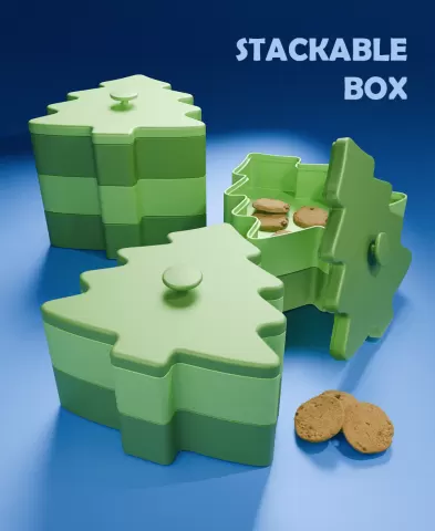 Christmas Tree Stackable Cookie Box