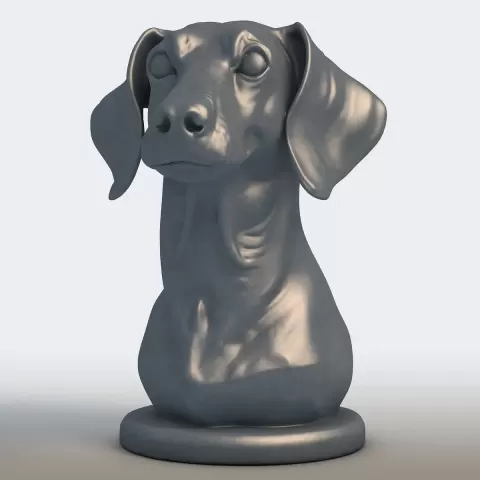 Dachshund Head Bust Sculpture