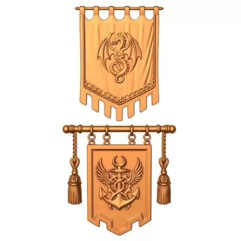 Flag Banner / Flag Banner stl / flag printer / Pennat Flag / Medieval Flags Banners / Medieval Hanging Banner / Banner stl