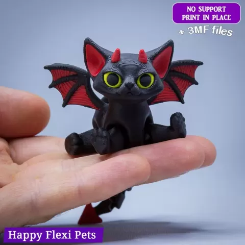 #29-2 Malacoda the demonic cat - articulated toy v2025 SNAP by Happy Flexi pets