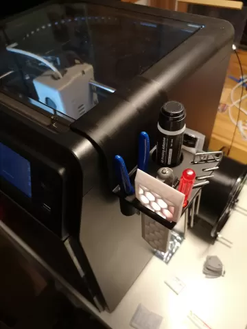 Instruments organizer for Flashforge Adventurer 5M Pro with slots for 1/2/3 nozzles (Updated with more nozzles slots!)