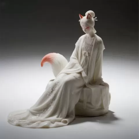 3990 Fox Spirit Woman in Pu Song Ling Style, Halloween, fox, spider, troll, gnome, gorgon, wild, bat, monster, gothic, wizard, witch, werewolf, horror, beast, mutant spider, skeleton, skull, 3D, STL