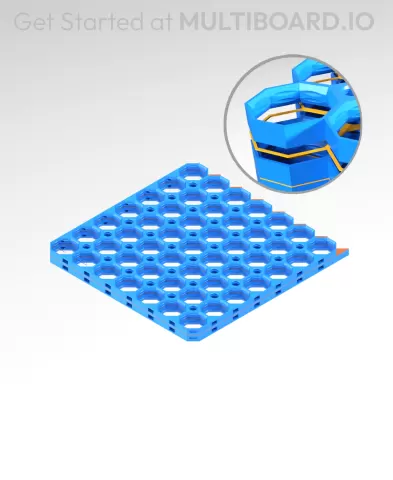 7x7 MU - All Ends Vertical Strip Interfitted - MultiBoard Octagon Plate - 2x Multi-Material Stack