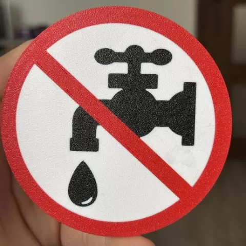 No Water Sign coaster