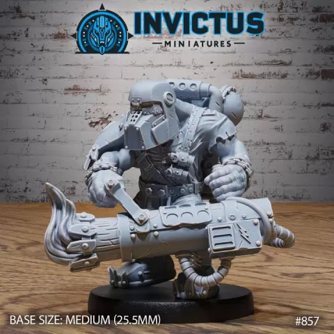 Greensteel Squad Flametrower / Space Orc Bandit / Galactic War Warrior / Cosmic Battle Army Soldier / Sci-Fi Encounter by Epic-Miniatures