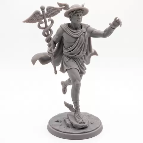 Hermes Statue STL, Greek God Hermes 3D Print File, Messenger God Sculpture, Mythology Figure STL