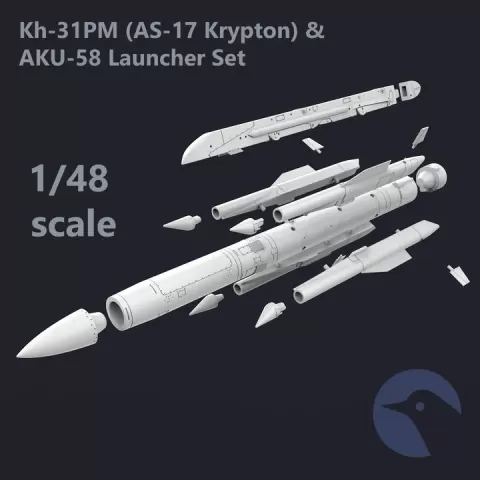 Kh-31PM (AS-17 Krypton) Anti-Radiation Missile & AKU-58 Launcher Set by Nikita Sheshin