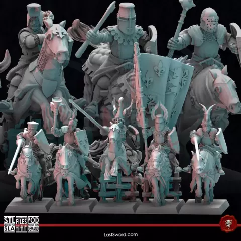 Household Knights of Neverra | Pre-Supported | 30mm Fantasy by LastSword Miniatures