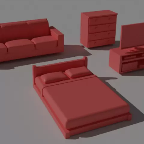 Modern 28mm Scale Apartment Furniture Set STL – Miniature Tabletop Gaming Terrain & Props by Michael Crossman