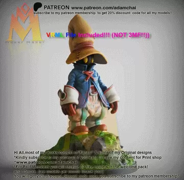 Vivi Ornitier Diorama Version (VRML Color File is included) - Final Fantasy-Classic Game Characters- FAN ART