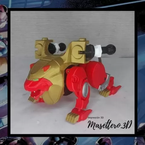 Megazord - Red Lion Zord - Leon Rojo - Power Ranger - Fuerza Salvaje / Wild Force - Wild Zord