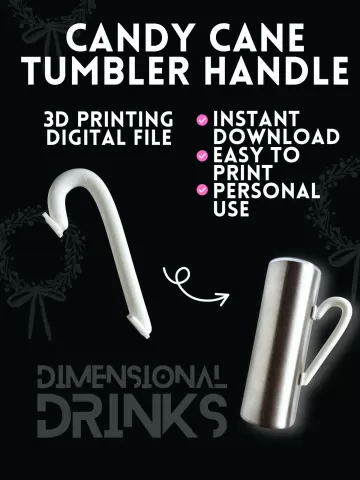 Candy Cane 3D Tumbler Handle