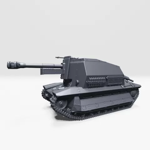 10.5cm leFH 16 auf Gepanzerte Selbstfahrlafette FCM (Ad-Hoc, Germany, WW2) by Wargame3d