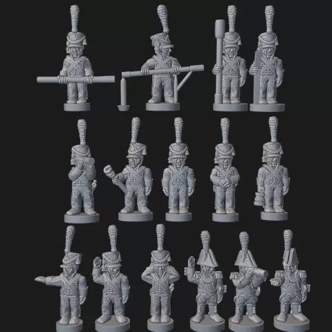6-15mm French Imperial Guard Sailor (Marin) Artillerymen (1803-15) NAP-FR-46 by Turner Miniatures