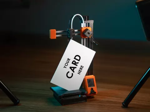 Prusa Mini Business Cards Holder - 3D printed 3D printer printing business cards
