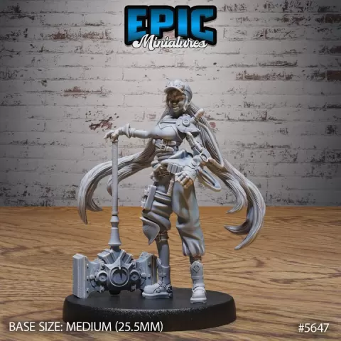 Tinkerer Bethy / Humanoid Mechanic / Construct Inventor / War Machine Enginee / Steampunk Scientist / Mechanus Clockwork Encounter by Epic-Miniatures