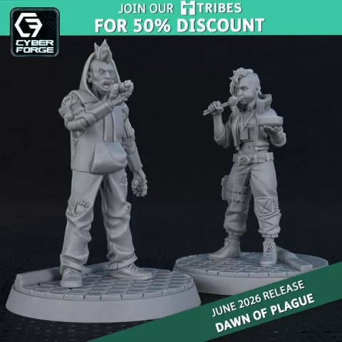 Civilians - Dawn of Plague - Cyber Forge Miniatures June 2025 by Titan Forge Miniatures