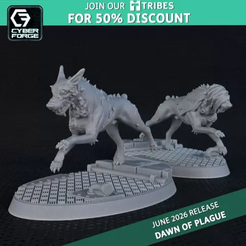 Hollow Hounds - Dawn of Plague - Cyber Forge Miniatures June 2025 by Titan Forge Miniatures